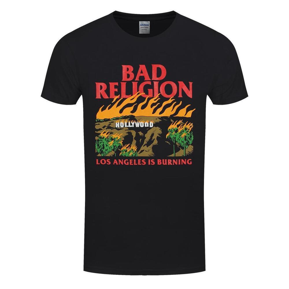 Bad Religion Burning Mens Black Tshirt